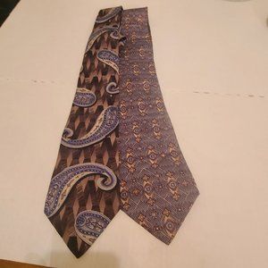 Studio1735 Men's Silk Ties 2PC Browns n Grays EUC